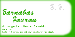 barnabas havran business card